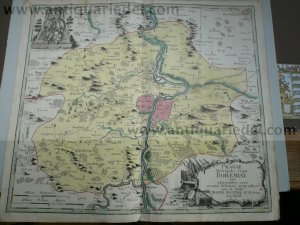 Praha/Praque/Prag, anno 1740, map, Seutter Matthäus, old colours