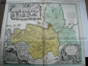 Ingermanlandiae seu Ingriae novissima Tabula, Homann Heirs, 1734