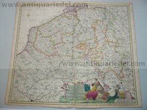 Belgii regii, NL,map,J.Danckerts,anno 1690, cont.coloured