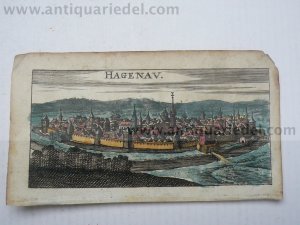 Haquenau Alsace, anno 1686, Riegel Ch. Copperengraving, edited b