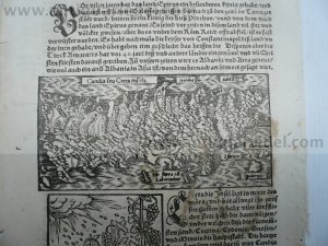 Crete, woodcut, anno 1550, Münster S Woodcut, edited by Sebastia