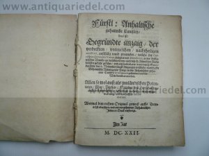 Fürstl Anhaltische gehaimbe Cantzley, Jocher W., 1622