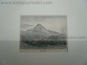 Hohenstaufen, Holzstich, anno 1890, hinter Passepartout montiert