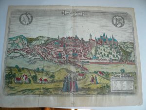 Meissen, anno 1575, Braun/Hogenberg, Panorama Radierung aus dem