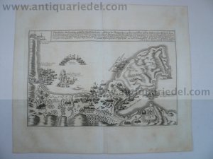 Canea, anno 1645, Cretan War, Merian Matthaeus, copperengraving