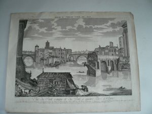 Vue du Pont rompu et du pont a quatre tetes a Rome, anno 1770