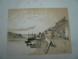 Kaub am Rhein, anno 1834, Tonlithographie, Harding J.D.