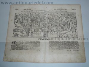 Chur, woodcut, anno 1580, Münster Sebastian