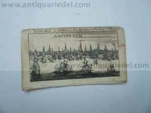 Amsterdam, anno 1686, Riegel, copperengraving, 6x11 cm..