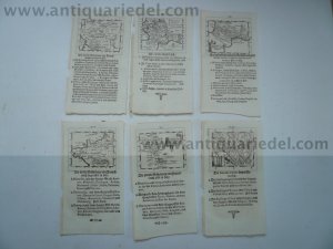 6 Miniaturkarten von Frankreich, anno 1692, Müller Johann Ulrich