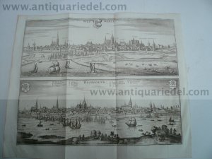 Rostock+Wismar, anno 1653, Merian Matthäus, Kupferstich