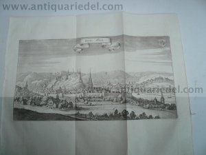 Huy, anno 1647, copperengraving, Merian Matthäus