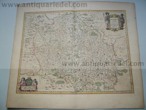 Borbonium,map,Blaeu, anno 1640, old coloured