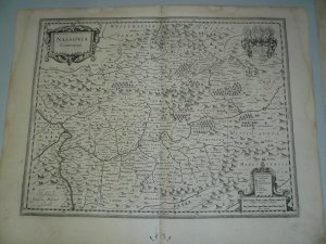 Blaeu, Willem Janszoon Nassovia Comitatus Amsterdam, anno 1640, in Novus Atlas, Teil I, dt. Rückentext. Kupferstichkarte von Nassau gestochen von S. Rogiers […]