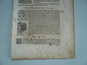 antiquarisches Buch – Münster Sebastian – Neuss/Limburg an der Lahn, anno 1590, S. Münster, Cosmographia   Beschreibung der beiden Städte auf einem Blatt der Cosmographia, dt. Ausgabe. Blatt: 30 x  20 cm.. Etwas gebräunt und fleckig.