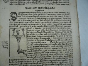 Aegypten, Landesbeschreibung, anno 1560, Sebastian Münster, Cosmographia -originales Blatt, Beschreibt Land und Leute, den Fluß Nil. Mit zwei Holzschnitten […]