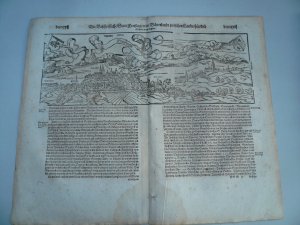 Freising,anno 1592, Sebastian Münster, Ansicht Holzschnitt aus Sebastian Münsters Cosmographia, verlegt anno 1592, Blattgrösse: 35 x 42 cm., Ansicht: […]