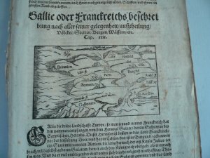 Französische Geschichte, anno 1580, Sebastian Münster, insges. 32 Seiten, selten Bitte sehen Sie sich die Bilder an. Blattmaß jeweils 32 x 20 cm..