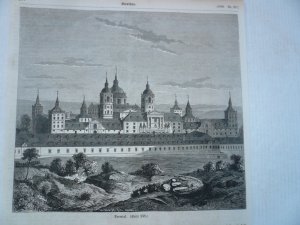 Escorial, anno 1865, panorama-view, size of the printed area: 17x19 cm..