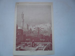 Kairo, anno 1895, "Abend in Kairo", Holzstich aus Illustrierte Chronik der Zeit --Ansicht: 25x19cm.---