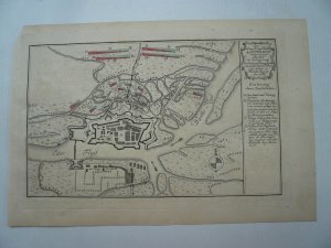 Kostrzyn, map anno 1765-edited in Neues Kriegstheater-- coppermap, size of the leaf: 22 x 34 cm., edited anno 1765.