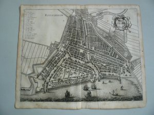 Rotterdam, by M. Merian. 1638, copperengraving Matthäus Merian the Elder (1593-1650) Old bird