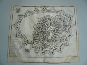 Groningen/Groninga, anno 1638, Merian Matthäus Copperengraving, edited by Merian Matthäus, anno 1638, size of the leaf: 32x40 cm., little brownish.