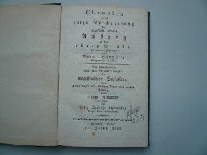 Amberg, Schwaiger Michael, "Chronica oder kurze Beschreibung der churfürstl. Stadt Amberg in der obern Pfalz, zusammengebracht durch Michael Schwaiger […]