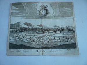 Roma/Rom, anno 1685, copperengraving, Wagner J.C., Koppmeyer, scarce print --centerfold restored, size of the sheet: 29x36 cm...