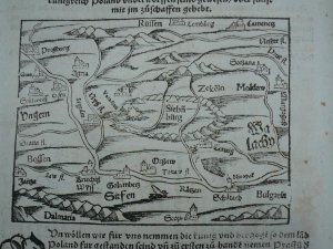 Polen Geschichte, anno 1567, 16 Seiten aus der Cosmographia, S. Muenster --mit einer Landkarte--- Beschreibt u.a.: Genealogie der Herzöge/Könige, Casimir […]