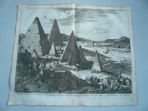 antiquarisches Buch – Wagner Johann Christoph – Cairo/Egypt/Kairo, anno 1685, Kupferstich, Wagner Johann Christoph Fernsicht, i, Vordergrund Pyramiden, "Die Egüptische Flammseillen". Ägypten ( Egypt ): Kairo ( Cairo / Al - Qahira ): Kupferstich aus Wagner, Delineatio Provinciarum Pannoniae et ., 1685, 25 x 32 cm.. Blick über den Nil zur Stadt Kairo. -