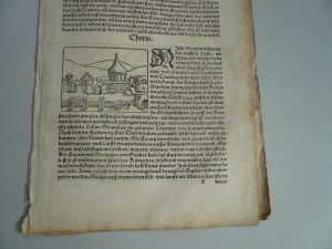 antiquarisches Buch – Münster Sebastian – Turin,Papia,Rimini,Siena,Mantua,anno 1570, 5 Holzschnitte, Sebastian Münster,              --aus einer dt. Ausgabe der Cosmographia, insgesamt 8 Seiten, Blattmaß je 30 x 20 cm., gering gebräunt.