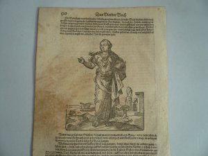 Tiburtinische Sibylle, anno 1610, Holzschnitt aus S. Münster, Cosmographia             --Blatt: 30 x 20 cm.-- Etwas fleckig.