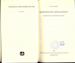 gebrauchtes Buch – Utz Haltern – Bürgerliche Gesellschaft: Sozialtheoretische und sozialhistorische Aspekte Band 227