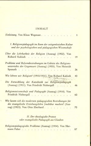 gebrauchtes Buch – Klaas Wegenast – Religionspädagogik I Band 1: Der Evangelische Weg