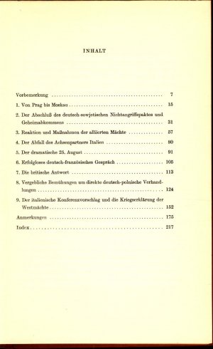 antiquarisches Buch – Walther Hofer – Die Entfesselung des zweiten Weltkrieges Eine Studie über d. internationalen Beziehungen im Sommer 1939