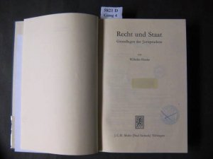 gebrauchtes Buch – Wilhelm Henke – Recht und Staat. Grundlagen der Jurisprudenz.