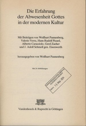 Die Erfahrung der Abwesenheit Gottes in der modernen Kultur