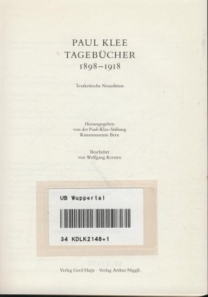 Paul Klee Tagebücher 1898-1918