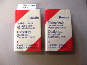 Wörterbuch der Rechts- und Wirtschaftssprache. Teil I: Englisch-Deutsch. Teil II: Deutsch-Englisch.