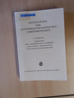 gebrauchtes Buch – Ilse Schwidetzky – Methoden der Anthropologie, Anthropogeographie, Völkerkunde und Religionswissenschaft. Enzyklopädie der geisteswissenschaftlichen Arbeitsmethoden.