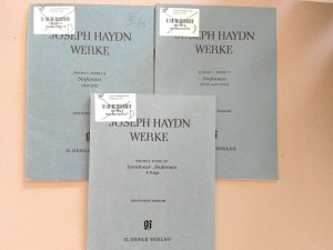 Jospeh Haydn Werke. Reihe I. Band 6, 7 und 17. Band 6: Sinfonien 1767-1772. Band 7: Sinfonien 1773 und 1774.  Band 17: Londoner Sinfonien 3. Folge. Kritischer Bericht.