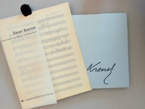 Ernst Krenek Fünf Lieder nach Worten von Franz Kafka