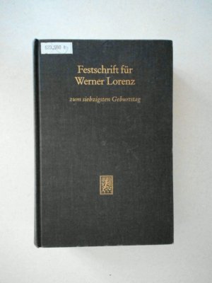 gebrauchtes Buch – Pfister, Bernhard und Michael R Will – Festschrift zum siebzigsten Geburtstag von Werner Lorenz