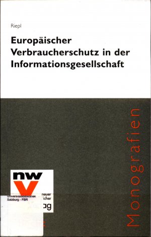 gebrauchtes Buch – Gundula Riepl – Europäischer Verbraucherschutz in der Informationsgesellschaft