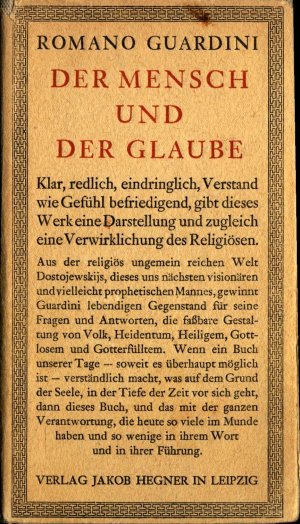 Der Mensch und der Glaube Versuche über die religiöse Existenz in Dostojewskijs grossen Romanen