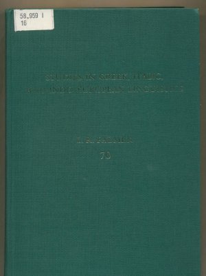 Studies in Greek, Italic, and Indo-European Linguistics Offered to Leonard R. Palmer on the Occasion of his 70. Birthday June 5, 1976