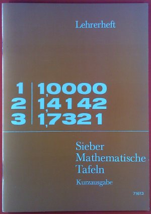 Mathematische Tafeln (Kurzausgabe), Lehrerheft