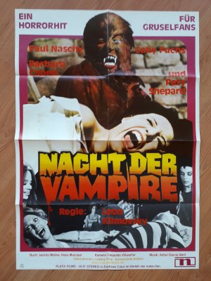 NACHT DER VAMPIRE - Original Kinoplakat / Filmposter - A1 - Gefaltet