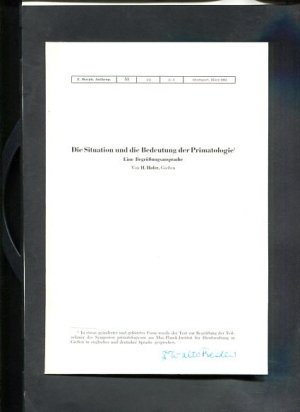 antiquarisches Buch – H Hofer – Die Situation und die Bedeutung der Primatologie Eine Begrüßungsansprache